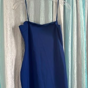 Blue Wavy Spaghetti Strapped Dress